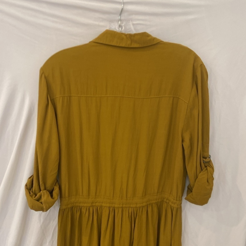 Topshop mustard button drawstring dress size 4 - Picture 5 of 6